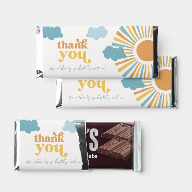 Sun Birthday Hershey Bar Favors (Front)