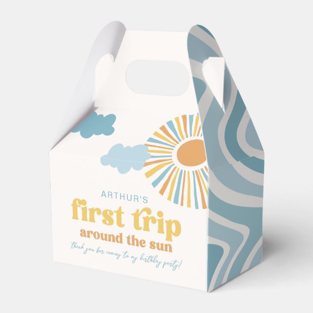 Sun Birthday Party Favor Box (Front Side)