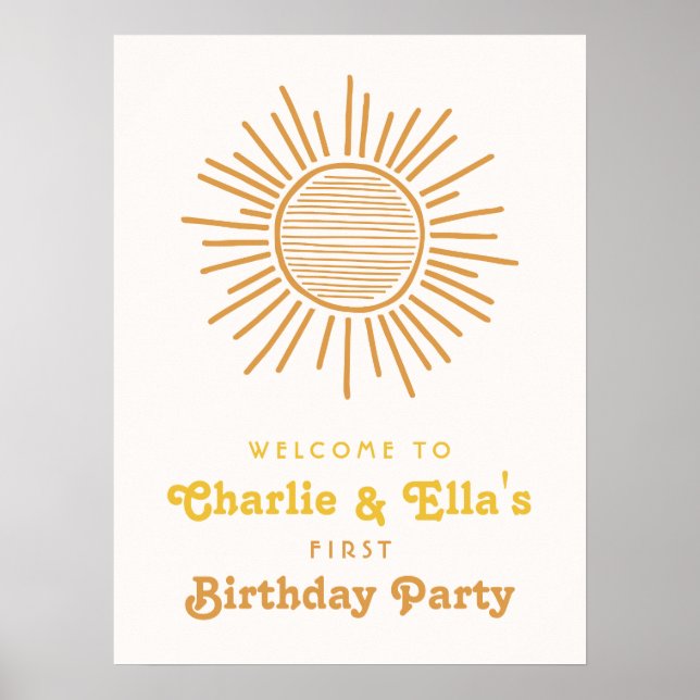 Sun Birthday Welcome Sign (Front)