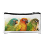 Sun Blue-Crowned Green-Cheeked Conures Realistic Painting Bird Gifts Cosmetic Bag