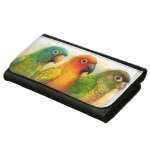 Sun Blue-Crowned Green-Cheeked Conures Realistic Painting Bird Gifts Wallet