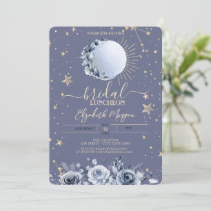 Sun,Blue Moon Roses Pastel Bridal Luncheon Invitation