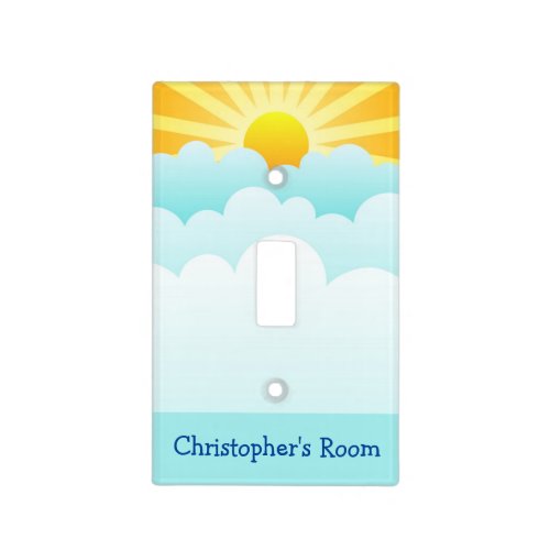 Sun Blue Sky Clouds Boy Girl Baby Room Inspiration Light Switch Cover