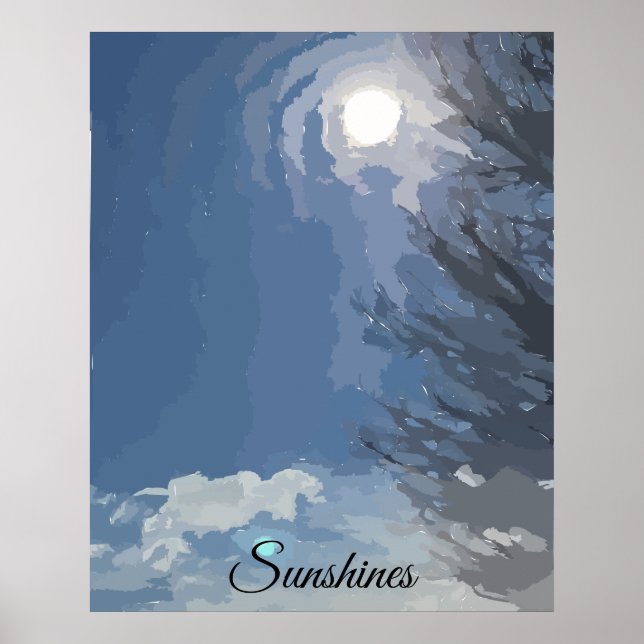 Sun Blue Sky Tree Poster (Front)