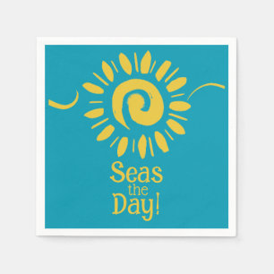 Sun Blue Yellow Beach House Seas Day Cocktail Napkins