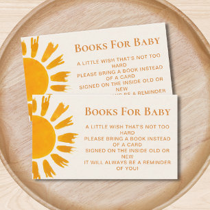 Sun Boho Books for Baby Shower Enclosure Card