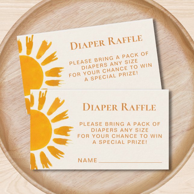 Sun Boho Diaper Raffle Baby Shower Enclosure Card (Creator Uploaded)