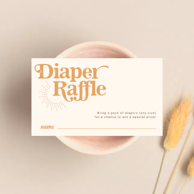 Sun Boho Diaper Raffle Ticket Baby Shower Enclosure Card | Zazzle