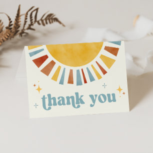 Sun Boho Retro Thank You Card