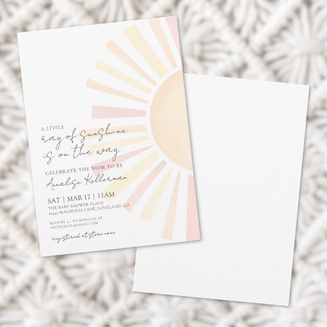 Sun Boho Sunshine Baby Shower Invitation (Sun Boho Sunshine Baby Shower Invitation)