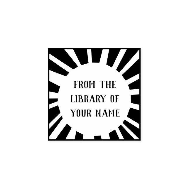 Sun Bookplate Rubber Stamp (Imprint)