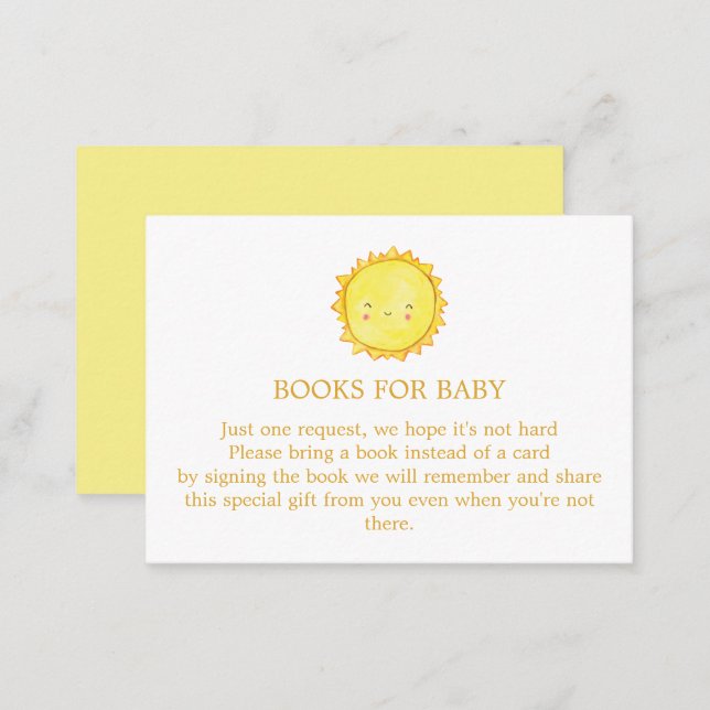 Sun Books for Baby Enclosure Card  (Front/Back)