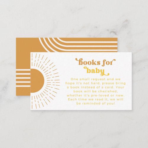 Sun Books For Baby Insert Card  Sun Books Card