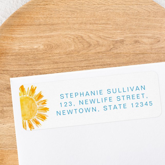 Sun Boys Baby Shower Return Address  Label (Creator Uploaded)