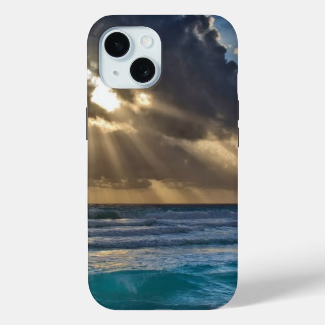 Sun Breaking Through Clouds Over Sea Case-Mate iPhone Case (Back)