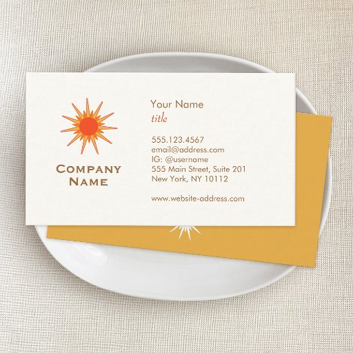 Customizable Sun Business Cards