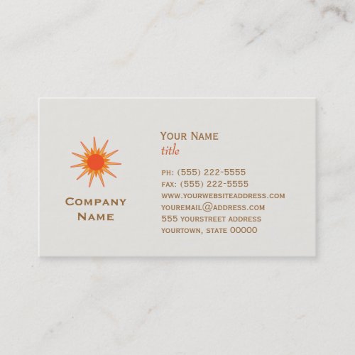 Sun Business Cards
