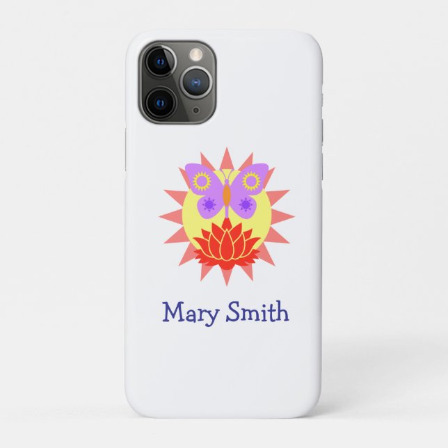 Sun, Butterfly and Flower Case-Mate iPhone Case (Back)