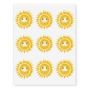 Sun cartoon temporary tattoos