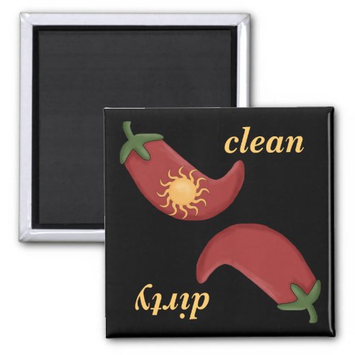 Sun Clean or Dirty Peppers Dishwasher Magnet