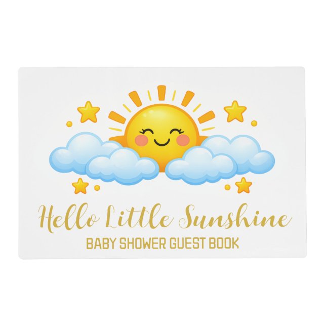 Sun Cloud Kids Table Placemat Design (Front)