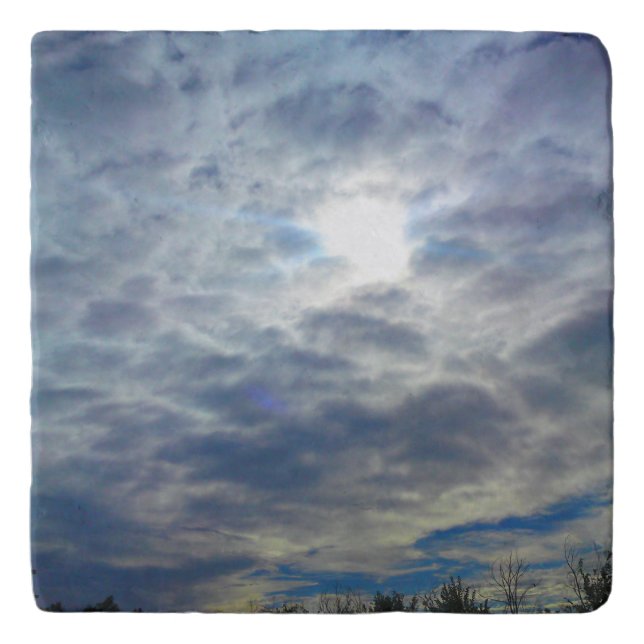 Sun Clouds Marble Trivet (Front)