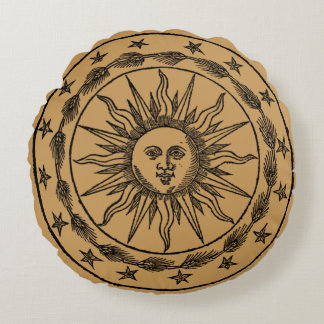 Sun coat of arms. round pillow