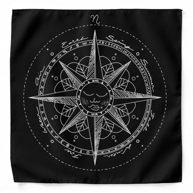 Sun Compass Pendulum Answers Altar Cloth I Bandana (Front)