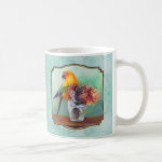 Sun conure and flowers painting classic white coffee mug