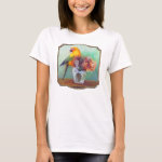 Sun conure and flowers painting t-shirts