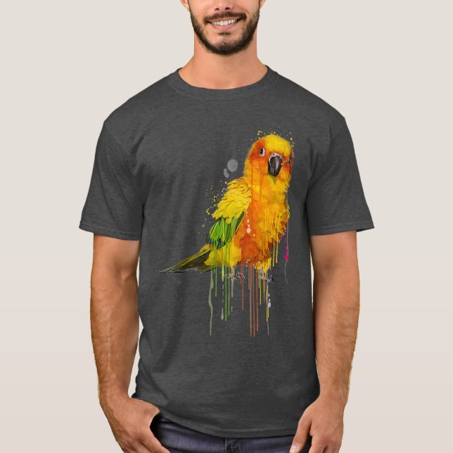 Sun Conure  Cute Conure Parrot T-Shirt (Front)
