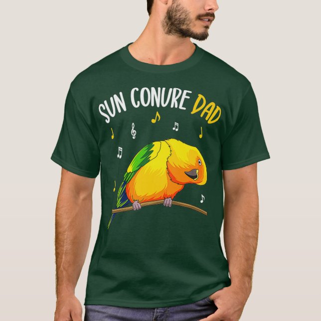 Sun Conure Dad Funny Parrot Bird Lover Men T-Shirt (Front)