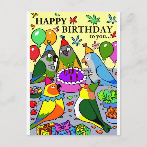 sun conure gcc quaker caique senegal parrot happy postcard