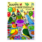 Sun Conure Gcc Quaker Caique Senegal Parrot Happy Birthday postcard