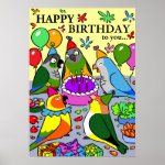 Sun Conure Gcc Quaker Caique Senegal Parrot Happy Birthday poster
