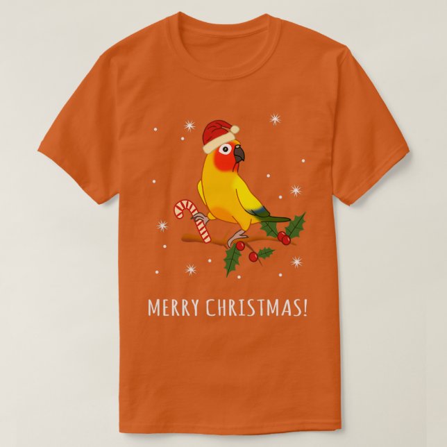 Sun Conure Merry Christmas T-Shirt (Design Front)