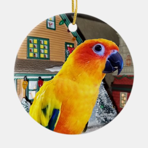 Sun Conure Parrot Christmas Ornament