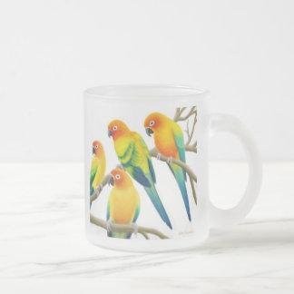 Sun Conure Parrots Frosted Glass Mug
