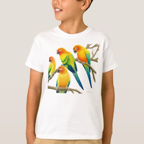 Sun Conure Parrots Kids T_Shirt