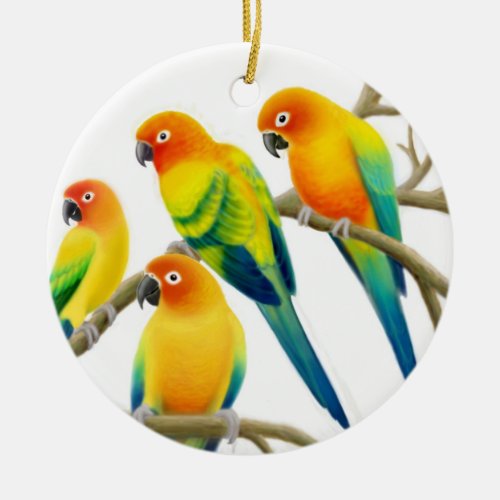 Sun Conure Parrots Ornament