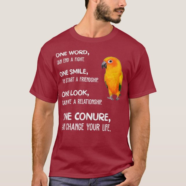 Sun Conure Shirt One Conure Parrot Bird Change (Front)