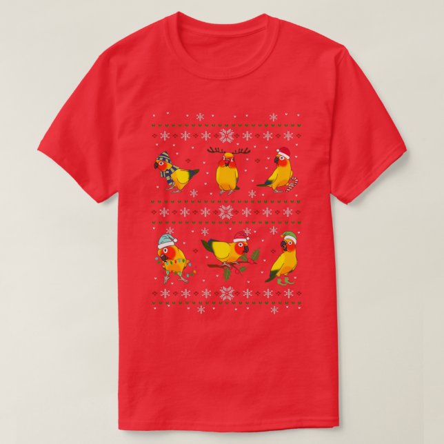 Sun Conure Ugly Christmas T-Shirt (Design Front)