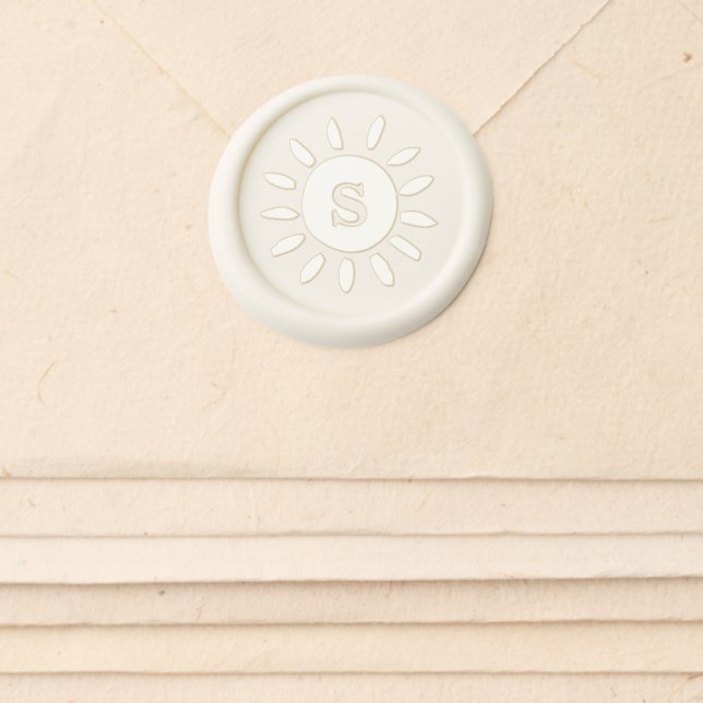  Sun Custom Monogram  Wax Seal Sticker (Front)