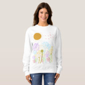 Sun, Dandelion, and Birds Sweatshirt (Front Full)