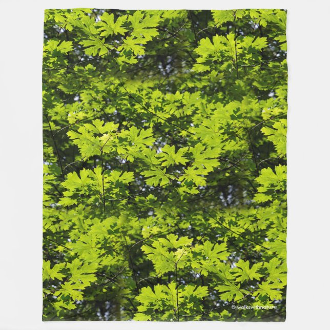 Sun-Dappled Leaves in the Forest Fleece Blanket (Front)