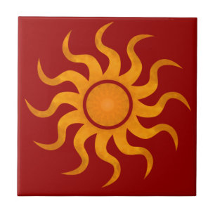 Sun Dark Red Tile - Small