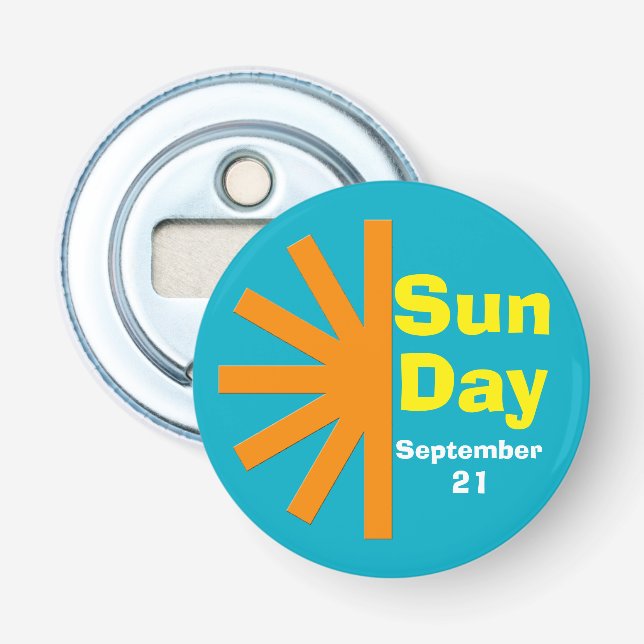 Sun Day For Solar Energy Bottle Opener (Front)