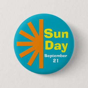 Sun Day For Solar Energy Button