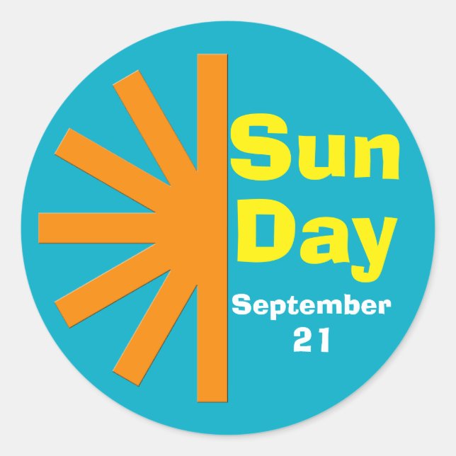 Sun Day For Solar Energy Classic Round Sticker (Front)