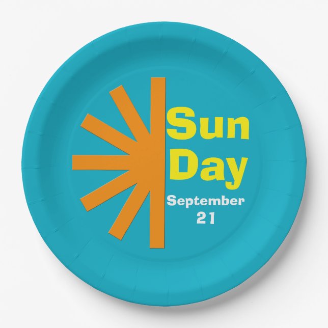 Sun Day For Solar Energy Paper Plates (Front)